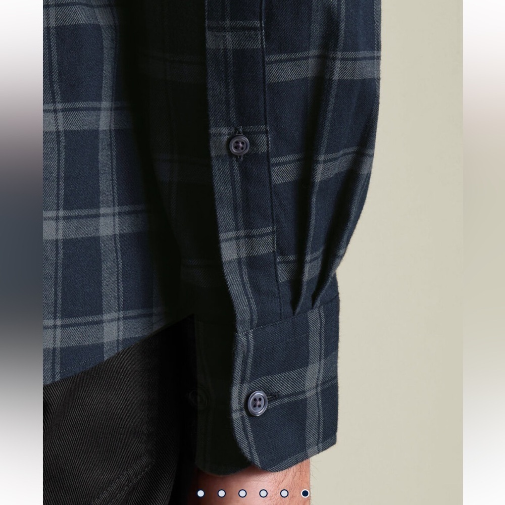 Charles Tyrwhitt Flannel Check Shirt-In Blue Checkered Button Down Shirt Size XL - Picture 6 of 11